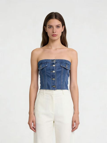 denim tube top women Australia
