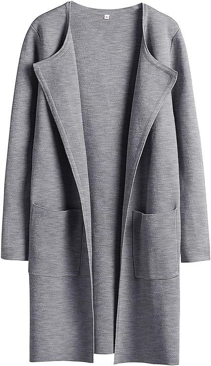 Women's Slim Fit Woolen Mid-Length Coat with Pockets and Lapel – Autumn & Winter Fashion

