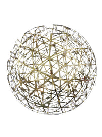 Elegant spherical ball chandelier in a modern commercial lobby

