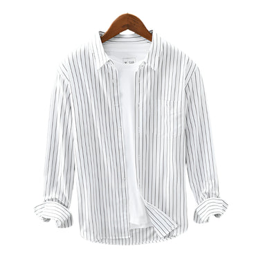 Men's Cotton Striped Long-Sleeved Shirt – Stylish and breathable with a bold striped pattern, offering comfort and versatility for any occasion.








