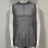 Solid Color Round Neck Sleeveless Hollow Knitted Vest in lightweight, breathable fabric for a stylish and comfortable fit.