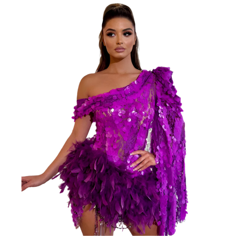 “Aurora One-Shoulder Mini Dress – women’s elegant mini dress with a chic one-shoulder design, perfect for parties and special occasions – Hot Deal Warehouse fashion”


