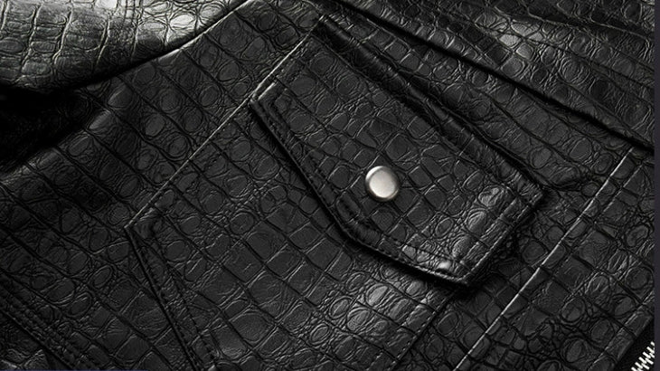 “Fashion Personality PU Leather Coat for Men – trendy men’s PU leather coat with a modern fit, perfect for standout style – Hot Deal Warehouse menswear”
