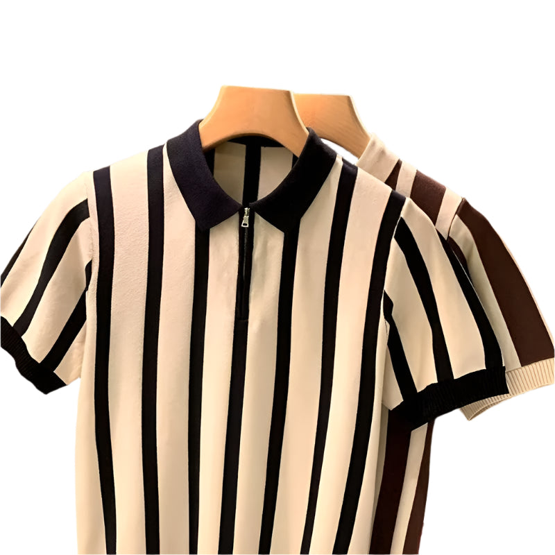 Loose Knitwear Short Sleeve Round Neck Casual Top for Men, breathable and comfortable design, perfect for everyday wear.