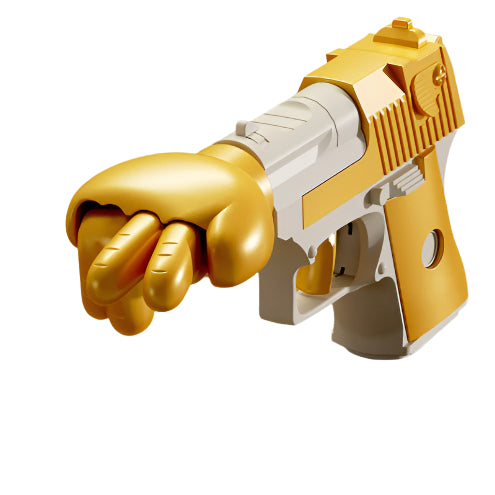 Punch gun table game toy for kids with interactive hand-triggered props and colorful design.

