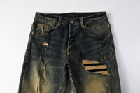 Distressed Dark-Wash Jeans Hot Deal Warehouse