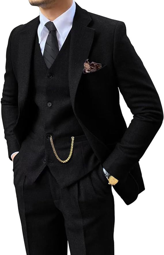Herringbone Men’s Slim Fit Suit – Modern Tailored Formal Wear for Business & Events.








