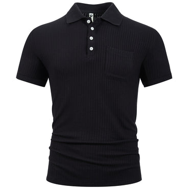 Men’s striped cotton short sleeve shirt, breathable summer fashion, classic trendy design, casual men’s wear.