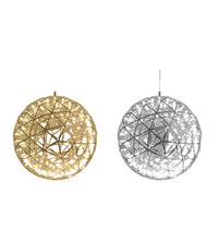 Elegant spherical ball chandelier in a modern commercial lobby

