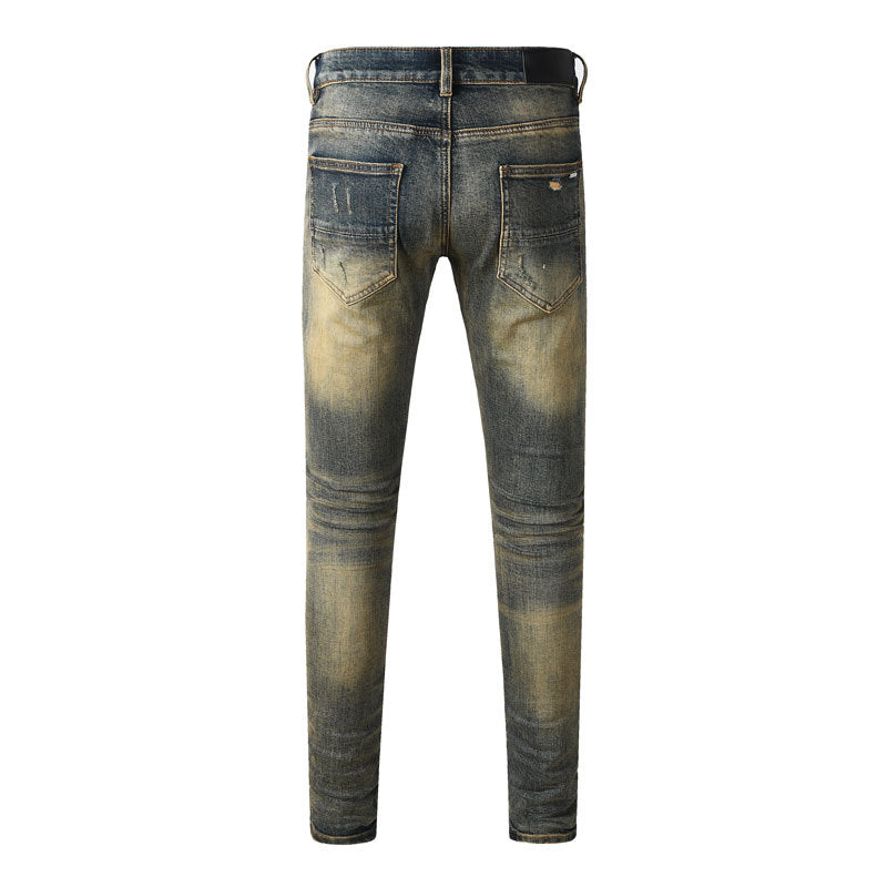 Distressed Dark-Wash Jeans Hot Deal Warehouse