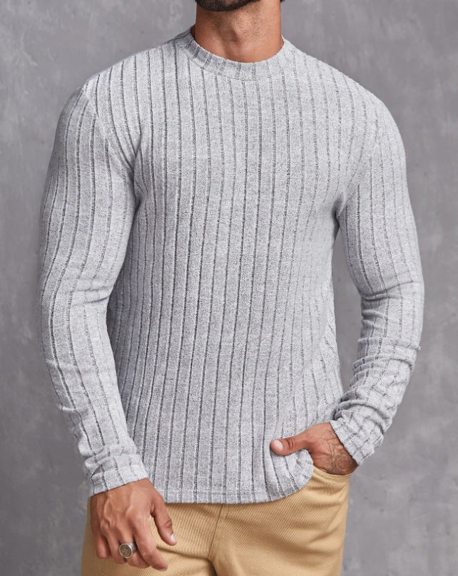 “Casual solid color round neck pullover long-sleeved T-shirt – men’s and women’s comfy basic tee for everyday layering and relaxed style – Hot Deal Warehouse fashion”

