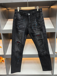 Aiden Straight-Leg Ripped Black Jeans Hot Deal Warehouse