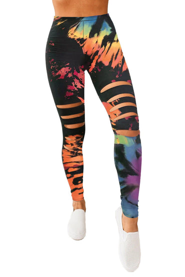 Women's Multicolor Tie-Dye Fitness Leggings