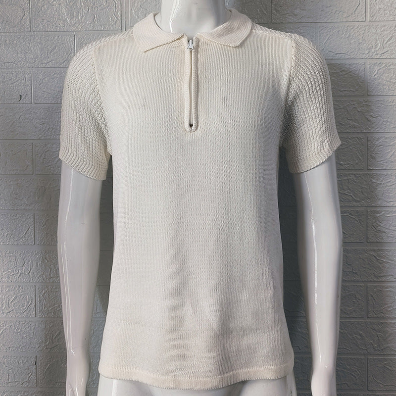 Men’s Slim-Fit Summer Knit Top – Lightweight, breathable, and stylish short-sleeve knit for warm-weather comfort.
