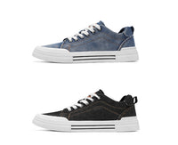 Men’s breathable canvas fashion sneakers in casual style with lace-up design and non-slip sole.

