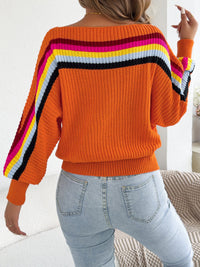 Rainbow Striped Offshoulder Sweater Hot Deal Warehouse