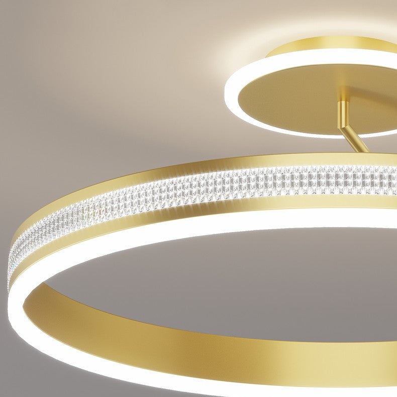 Modern minimalist bedroom with soft-glow ceiling light and clean interior design

