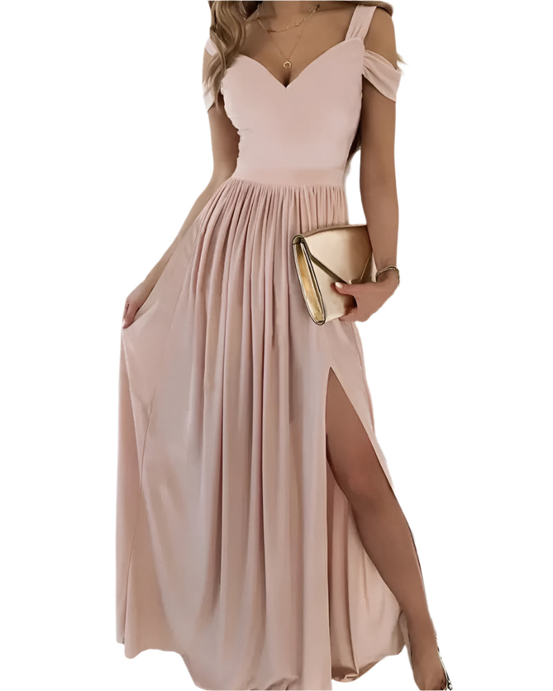 Elegant Greek-style pleated dress – floor-length, timeless design, perfect for weddings and formal occasions.

