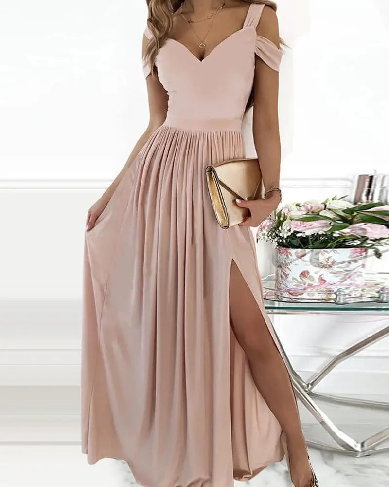 Elegant Greek-style pleated dress – floor-length, timeless design, perfect for weddings and formal occasions.
