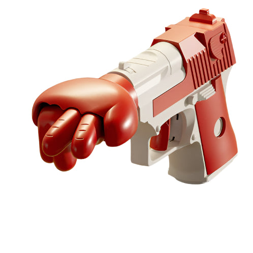 Punch gun table game toy for kids with interactive hand-triggered props and colorful design.

