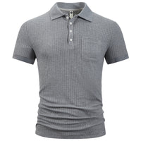 Men’s striped cotton short sleeve shirt, breathable summer fashion, classic trendy design, casual men’s wear.