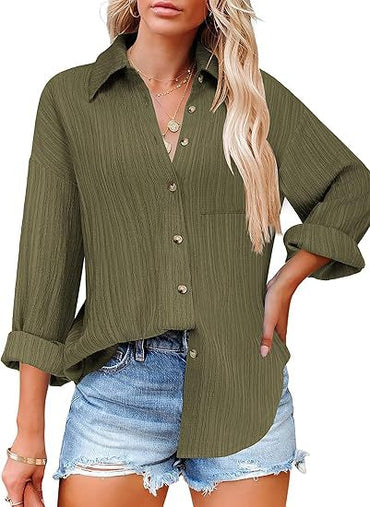 women's everyday button shirt