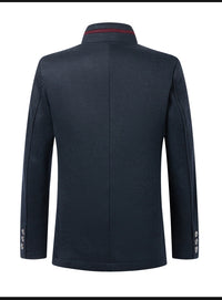 “Business stand collar woolen coat – men’s elegant, warm overcoat with a modern stand collar, perfect for professional and formal wear – Hot Deal Warehouse menswear”


