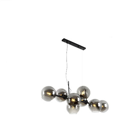 Modern Nordic minimalist glass chandelier lighting in living room setting

