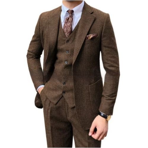 Men's Herringbone Single-breasted Casual Slim Suit Hot Deal Warehouse