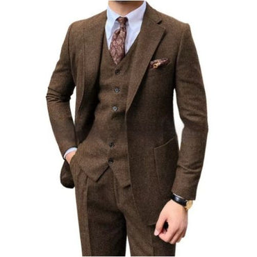 Men's Herringbone Single-breasted Casual Slim Suit Hot Deal Warehouse