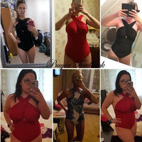 Tequila Shots Cross Halter Swimsuit Hot Deal Warehouse