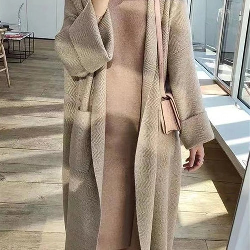 Elegant Women's Long Knitted Cardigan Hot Deal Warehouse