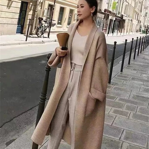 Elegant Women's Long Knitted Cardigan Hot Deal Warehouse