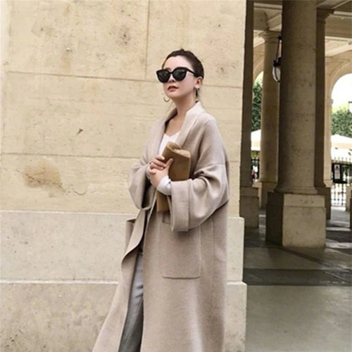 Elegant Women's Long Knitted Cardigan Hot Deal Warehouse